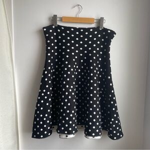 Skirt-Black Polka Dot-thick fabric-NWOT-Tristan-size XL